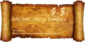 Göbölös Zamfira névjegykártya